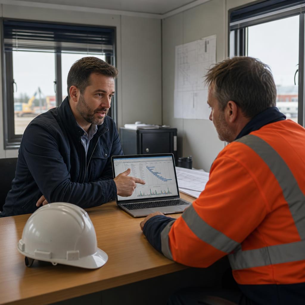 ERP consultant working with a construction business owner